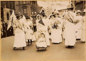 Suffrage parade, New York City, May 6, 1912. This photograph is in the public domain. Available at Wikimedia Commons; link at bottom of post.