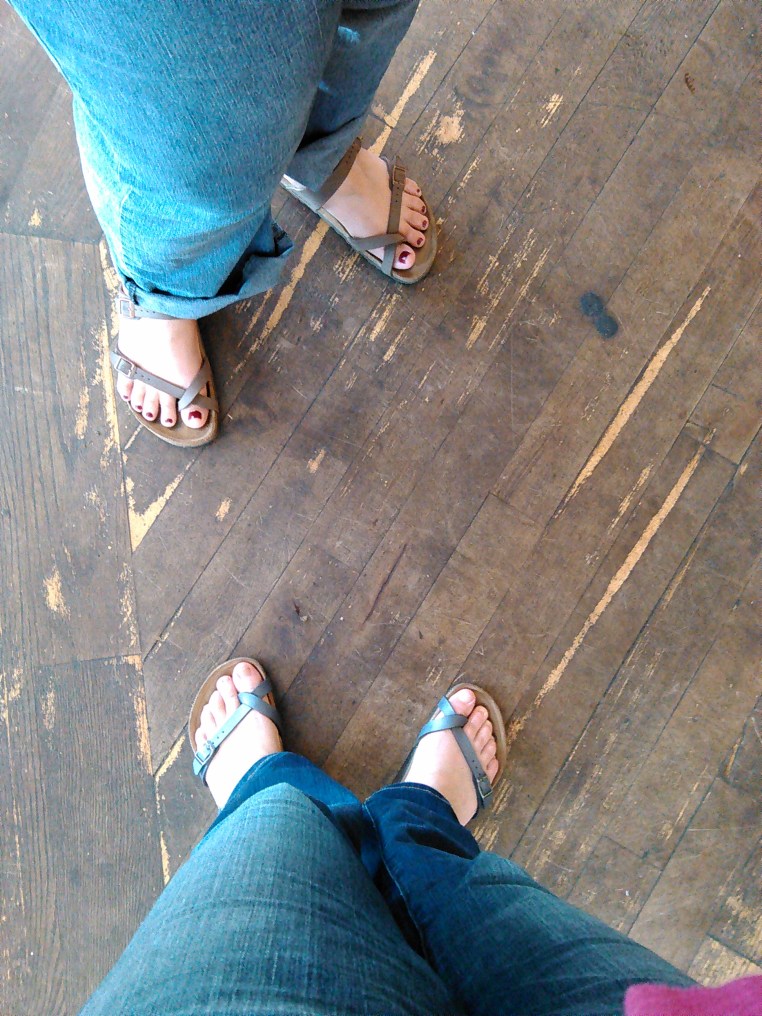Feet selfies at City Feed and Supply, Jamaica Plain.